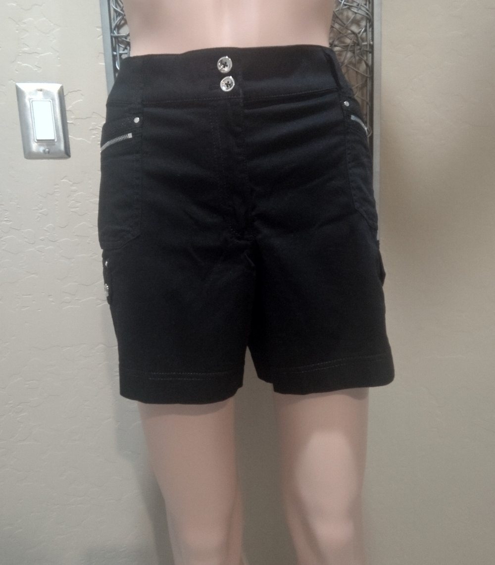 White House Black Market 5" Mid-Rise Utility Shorts with Zip Details